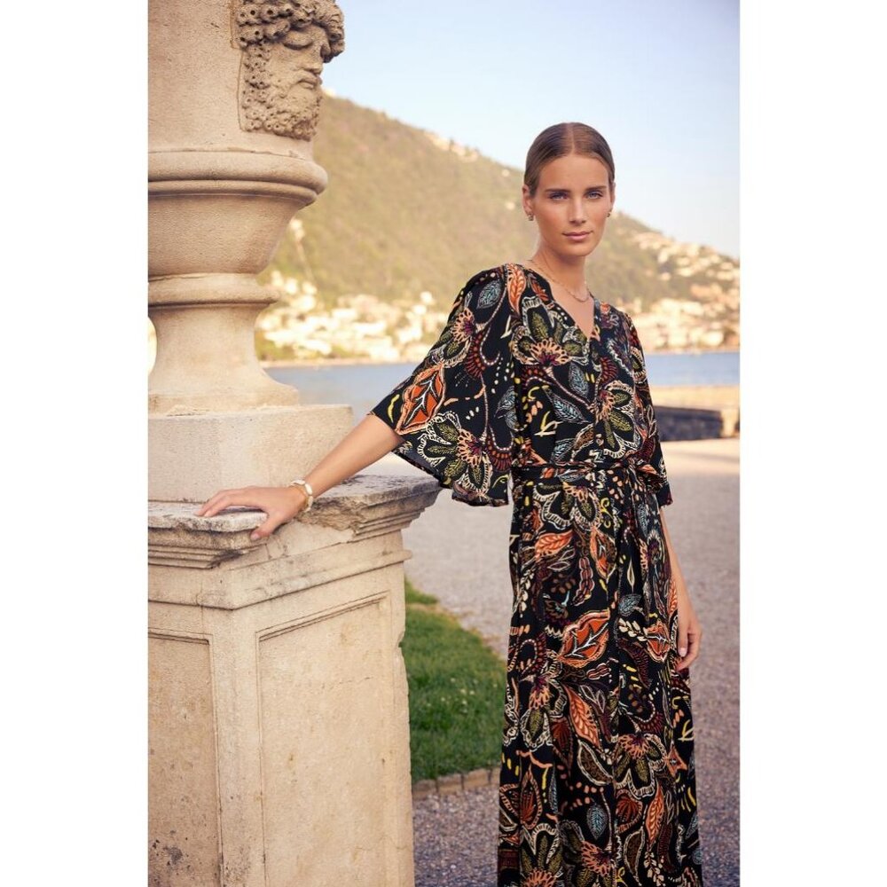 NWT SOYA CONCEPT Emine 3 Black Paisley Floral Dress.